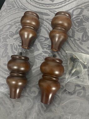 Wood Furniture Legs - Set of 4 in Brown